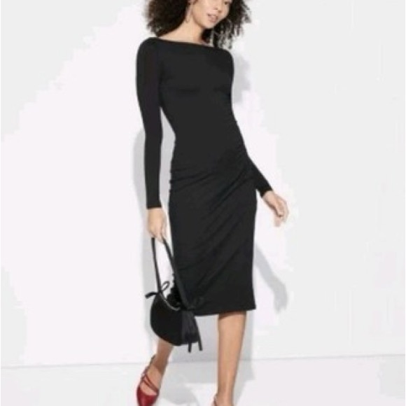 NWT WILD FABLE Black Long Sleeve Dress ( stretchy) - Picture 8 of 8